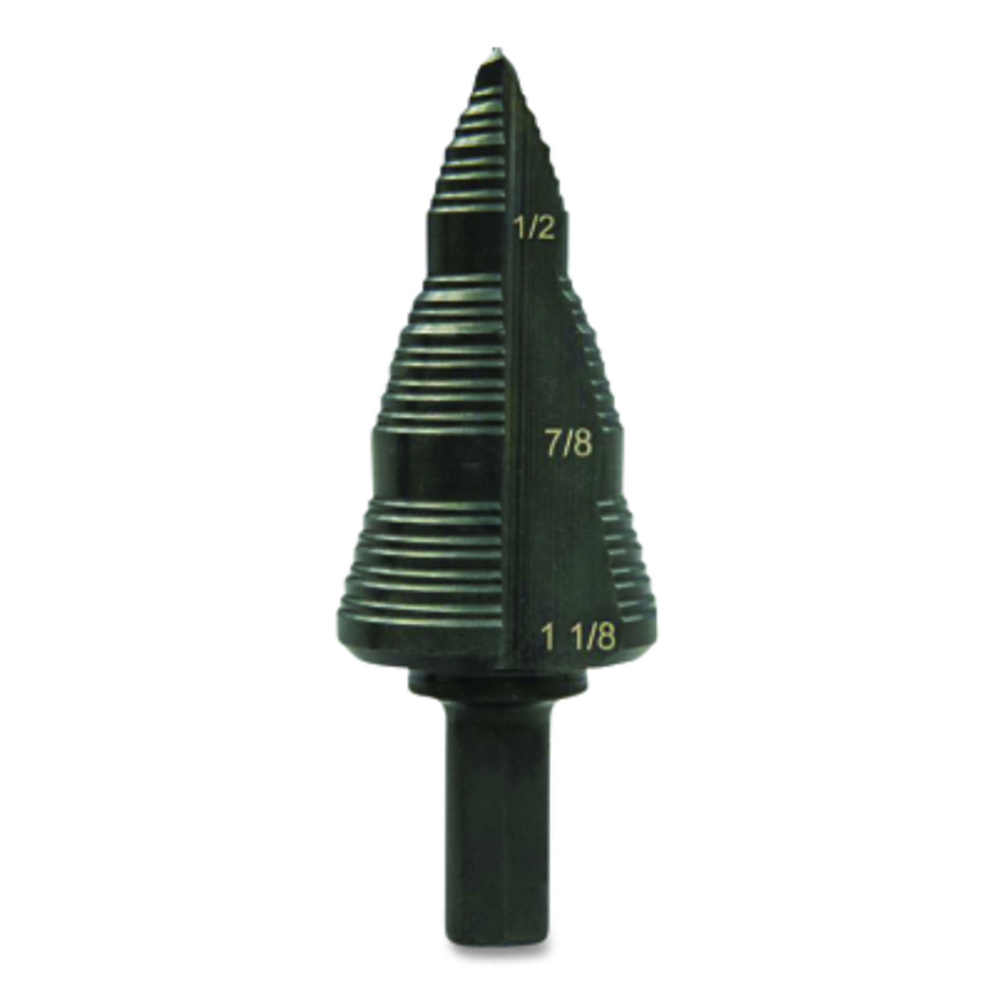 Greenlee GSB Series Step Bit — 1-1/8in., 3/16in. to 1/8in. Cutting Dia., 3-Step, Model# 332-GSB09